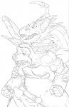 anthro biceps big_dom_small_sub big_muscles big_penis claws dominant duo ear_piercing erection fangs from_behind_position frottage genitals horn humanoid_genitalia humanoid_penis larger_male male male/male muscular muscular_male pecs penile penis piercing sex simple_background size_difference smaller_male teeth thigh_sex tongue unknown_artist blue_dragon_(series) mythology blue_dragon_(character) killer_bat_(blue_dragon) bat dragon hybrid mammal mythological_creature mythological_scalie scalie monochrome sketch