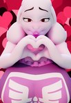 alternate_universe anthro apron apron_only big_breasts breasts clothed clothing female gesture heart_gesture heart_symbol huge_breasts solo z_(artist) under(her)tail undertale undertale_(series) toriel tutori boss_monster_(undertale) bovid caprine mammal 3d_(artwork) absurd_res digital_media_(artwork) hi_res