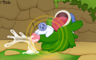 balls big_balls big_penis blue_hair bodily_fluids breath cum detailed_background disembodied_hand egg ejaculation gameplay_mechanics genital_fluids genitals ghost_hand green_body hair hand_on_penis handjob male panting penile penis rubbing rubbing_penis sex shell size_difference small_but_hung smaller_male tongue tongue_out yoshi_egg henrique_rick mario_bros nintendo blue_yoshi koopa scalie spike_(mario) yoshi hi_res meme shaded