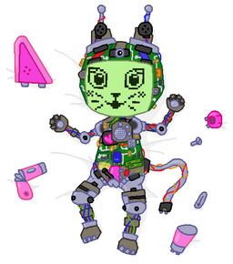 antennae_(anatomy) anthro bed biped blush camera capacitor chibi circuit_board circuitry component computer_chip disassembled electronics embarrassed endoskeleton female front_view furniture genitals heart_(organ) lcd lying machine mechanical_heart meow-lingual meowlingual microphone nude on_back on_bed open_mouth organs pawpads penetrable_sex_toy processor random_access_memory resistor robotic robotic_limb screen screen_face screw sex_toy simple_background solo speaker toony vulva white_background wire pixel_vibri animal_crossing nintendo meow_(animal_crossing) domestic_cat felid feline felis mammal robot 2026 aliasing digital_media_(artwork) hi_res