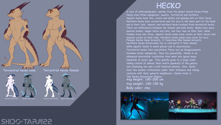 anthro description female group horn large_group male scales species_sheet tail text conditional_dnp shido-tara alien scalie hi_res model_sheet
