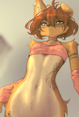 anthro anti-eyebrow_piercing arm_tuft biped breasts bridge_piercing clothed clothed_anthro clothed_female clothing countershade_torso countershading ear_piercing eyelashes facial_piercing female flesh_tunnel freckled_ears freckled_face freckled_shoulders freckles front_view fur gauged_ear hair long_eyelashes looking_at_viewer navel nose_piercing piercing shoulder_tuft small_breasts solo speckle_freckles standing tattoo teeth tuft tinygaypirate apogee_(tinygaypirate) canid canine canis domestic_dog mammal 2026 absurd_res digital_drawing_(artwork) digital_media_(artwork) hi_res