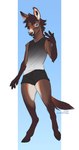 anthro blue_eyes bottomwear clothing gesture hand_gesture hooves male shirt shorts simple_background solo topwear v_sign lostgoose amour_(character) asinus donkey equid equine mammal 2023 hi_res