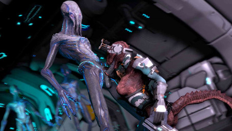 5_fingers anthro balls being_watched blue_body blue_skin breasts brown_nipples cybernetic_arm cybernetic_limb cybernetics duo_focus erection fellatio female fingers genitals glowing glowing_body glowing_skin grey_balls grey_body grey_penis grey_skin group handjob humanoid_genitalia humanoid_on_anthro humanoid_penis inside interspecies kneeling looking_at_another looking_down machine male male/female nipples non-mammal_balls non-mammal_breasts non-mammal_nipples oral penile penis red_body red_scales scales sex standing gonzo0o activision call_of_duty dead_space electronic_arts microsoft the_elder_scrolls visceral_games alien ancestor_(cod) argonian humanoid scalie 16:9 2017 3d_(artwork) 3d_animation animated digital_media_(artwork) hi_res high_framerate loop no_sound short_playtime source_filmmaker_(artwork) video widescreen