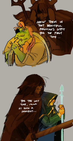 ambiguous_gender anthro bodily_fluids clothing crying eye_patch eyewear magic_user male robe tears text elfilibust undertale undertale_(series) asgore_dreemurr gerson intro_mage_(undertale) bovid caprine goat human mammal monster reptile scalie turtle 2025 absurd_res digital_media_(artwork) english_text hi_res