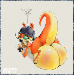 anthro anvil ass_up backwards_baseball_cap backwards_hat balls baseball_cap big_balls butt clothing eyewear fingerless_gloves fur genital_raphe genitals glasses glistening glistening_balls glistening_genitalia gloves green_eyes hand_on_face handwear hat headgear headwear huge_balls hyper hyper_balls hyper_genitalia looking_back lying male nude on_front orange_body orange_fur pawpads raised_tail raphe_(anatomy) rear_view round_glasses scrotal_raphe sideways_baseball_cap simple_background sitting_on_balls solo tail tapping white_background schizy jak_and_daxter naughty_dog sony_corporation sony_interactive_entertainment daxter hybrid mammal mustelid musteline otter ottsel true_musteline weasel 2024 digital_media_(artwork) hi_res shaded