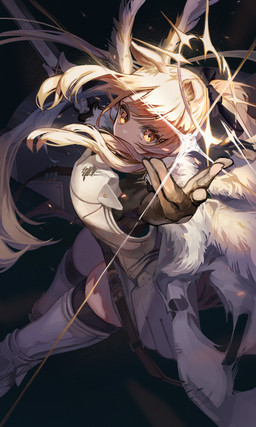 arm_tuft armor blonde_hair female hair halo holding_object holding_weapon horse_ears melee_weapon shield shoulder_tuft solo sword tuft weapon yellow_eyes iasimo arknights hypergryph studio_montagne blemishine_(arknights) humanoid 3:5 absurd_res hi_res