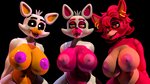 anthro big_breasts breasts crossgender ear_piercing female group looking_at_viewer machine mtf_crossgender nipples piercing geometryboymejia five_nights_at_freddy's five_nights_at_freddy's_world scottgames sister_location foxy_(fnaf) funtime_foxy_(fnaf) lolbit_(fnaf) animatronic canid canine fox mammal robot 16:9 3d_(artwork) 4k absurd_res digital_media_(artwork) hi_res widescreen