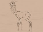 dewclaw female feral hair hooves humanoid_pointy_ears long_ears long_hair long_legs long_neck looking_back pointy_ears solo unguligrade saurtol all_tomorrows mammal mantelope_(all_tomorrows) posthuman 2021 4:3 digital_drawing_(artwork) digital_media_(artwork) hi_res sketch