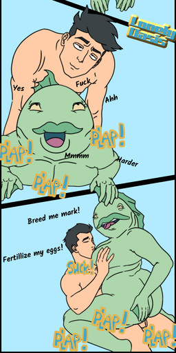 5_fingers age_difference all_fours anthro anthro_penetrated arms_bent asking asking_another bedroom_eyes bent_leg big_breasts big_butt biped black_eyebrows black_eyes black_hair black_text blue_background breast_rest breasts butt closed_smile curved_eyebrows dark_hair dialogue duo ellipsis eyebrows eyelashes eyes_closed female female_on_human female_penetrated fingers from_behind_position from_front_position fucked_silly genitals glistening glistening_eyes green_body green_breasts green_lips hair half-closed_eyes hand_on_another's_breast hand_on_breast hand_on_butt hand_on_own_butt hands_on_own_breasts head_turned human_on_anthro human_penetrating human_penetrating_anthro human_penetrating_female impregnation_request interspecies iris jockey_position light_body light_skin lips looking_at_another looking_at_partner looking_pleasured male male/female male_on_anthro male_penetrating male_penetrating_anthro male_penetrating_female mastery_position mature_anthro mature_female membrane_(anatomy) monotone_body monotone_hair monotone_skin mouth_closed multiple_positions narrowed_eyes navel no_pupils non-mammal_breasts nude nude_anthro nude_female nude_human nude_male older_anthro older_female older_penetrated open_mouth open_smile penetration pink_tongue plap profanity prone_bone_position question seductive sex short_hair simple_background smile sound_effects standing talking_to_another talking_to_partner tan_sclera text thick_lips thick_thighs three-quarter_view tongue tongue_out vulva webbed_hands white_sclera younger_human younger_male lonelyoasis image_comics invincible_(image_comics) mark_grayson queen_aquaria aquatic atlantean fish human mammal viltrumite 2025 absurd_res artist_name comic digital_drawing_(artwork) digital_media_(artwork) english_text hi_res