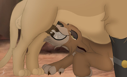 age_difference bodily_fluids canon_x_oc cum cum_in_mouth cum_inside duo enjoying fellatio female feral genital_fluids genitals male male/female mature_female oral penile penis robotic_leg robotic_limb saliva sex sucking king_hg_21 disney the_lion_guard the_lion_king fan_character hayden_(king_hg_21) zira_(the_lion_king) felid feline lion mammal pantherine hi_res