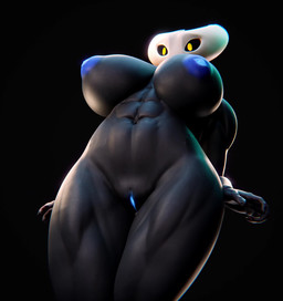 2_horns abs anthro big_breasts big_nipples biped black_body black_exoskeleton black_sclera blue_vulva breasts claws exoskeleton female finger_claws fingers genitals horn looking_at_viewer looking_down low-angle_view mouthless muscular muscular_anthro muscular_female nipples nude solo standing thick_thighs vulva wide_hips yellow_eyes jenny_breaker hollow_knight_(franchise) team_cherry hornet_(hollow_knight) arthropod 2025 3d_(artwork) 3d_animation animated digital_media_(artwork) hi_res high_framerate loop no_sound short_playtime webm