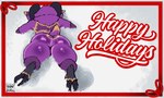 butt christmas_card female fur holidays hooves horn lying nude on_front outside playing_in_snow purple_body purple_fur simple_background snow tail text thick_thighs frozenartifice christmas happy_holidays mythology mammal mythological_creature yeti 2024 5:3 digital_media_(artwork) english_text hi_res