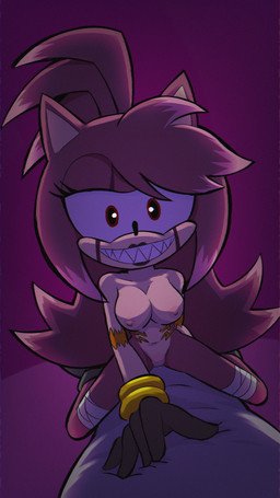 5_fingers anthro areola big_breasts black_clothing black_footwear black_gloves black_handwear black_lips black_nose black_shoes body_pillow bracelet breasts clothing collarbone conjoined_eyes eyelashes female female_anthro fingers footwear fur genitals gloves gold_(metal) gold_bracelet gold_jewelry grey_pillow grin hair half-closed_eyes handwear humanoid_genitalia humanoid_hands humanoid_vulva jewelry leg_wraps lips long_hair looking_at_viewer mostly_nude mostly_nude_anthro mostly_nude_female multicolored_body narrowed_eyes nipples pillow pink_areola pink_body pink_ears pink_fur pink_hair pink_nipples pointy_ears prick_ears pupils red_eyes sharp_teeth shoes smile solo tan_body tan_inner_ear teeth two_tone_body vulva wraps dakuromii mashed_(copyright) sega sonic_the_hedgehog_(series) amy_rose crazy_amy_(mashed) eulipotyphlan hedgehog mammal 2026 9:16 absurd_res hi_res