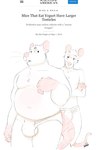 anthro balls belly bulge clothing duo fur genitals humanoid_hands male male/male moobs overweight overweight_male pink_nose text underwear white_body white_fur delsol jamie_(delsol) mammal mouse murid murine rodent 2021 english_text hi_res