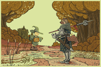 anthro armor brown_body brown_fur castle chainmail clothing dummy ears_up forest fur halberd hat headgear headwear holding_halberd holding_melee_weapon holding_object holding_polearm holding_sword holding_weapon knight looking_at_another looking_forward male medieval medieval_architecture medieval_armor medieval_clothing melee_weapon plant polearm practice_dummy river sign solo sword tail text tree warrior weapon wearing_hat yellow_eyes mawkvlt 3:2 hi_res