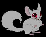 ambiguous_gender big_eyes crooked_teeth feral fur glistening glistening_eyes grey_body grey_fur grey_tail head_tuft looking_at_viewer open_mouth open_smile red_eyes side_view simple_background smile solo tail transparent_background tuft milk-jug chinchilla chinchillid mammal rodent alpha_channel