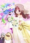 anthro bouquet female fur group hair hair_over_eyes long_ears male ponytail_ears yellow_body yellow_fur hase_popopo bandai_namco digimon digimon_ghost_game angoramon_(ghost_game) jellymon_(ghost_game) kiyoshiro_higashimitarai ruri_tsukiyono angoramon digimon_(species) human humanoid jellymon lagomorph leporid mammal rabbit absurd_res hi_res