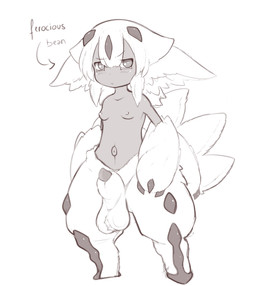 4_arms 5_tails ambiguous_gender animal_genitalia animal_penis anthro aroused ball_tuft balls bodily_fluids breasts canine_genitalia canine_penis claws crossgender dark_body dark_skin ears_down erect_nipples fluffy fluffy_ears fluffy_hair fluffy_tail ftg_crossgender fti_crossgender fur genitals gradient_background gynomorph hair horn intersex long_ears mouth_closed multi_arm multi_limb multi_tail multicolored_eyes narrowed_eyes navel nipples orange_eyes penis penis_tip pivoted_ears red_eyes sheath simple_background small_breasts solo tail tuft two_tone_eyes white_body white_fur true_fossil_soul made_in_abyss faputa arthropod hybrid insect lepidopteran mammal moth narehate absurd_res hi_res