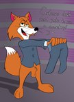 animal_genitalia anthro balls bottomless bottomwear clothed clothing fully_sheathed fur genitals holding_bottomwear holding_clothing holding_object holding_pants male multicolored_body multicolored_fur orange_body orange_fur pants sheath solo text toony two_tone_body two_tone_fur whiskers white_body white_fur y_sheath_opening yellow_eyes darkajugin dastardly_and_muttley_(comic) dc_comics hanna-barbera president_clooney_(dastardly_and_muttley) canid canine fox mammal absurd_res english_text hi_res