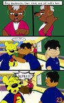 anthro classroom dialogue electronics eyebrows freckled_face freckles group male phone raised_eyebrow school shaking_leg shocked slightly_chubby slightly_chubby_male student teacher text trio young calvin_bowling tradcartoons_studios willie_and_michael alfred_tiger michael_williamson terra_tiggs willie_munk bear canid canine canis domestic_dog felid german_shepherd herding_dog humanoid lagomorph leporid mammal pantherine pastoral_dog rabbit tiger comic handwritten_text hi_res