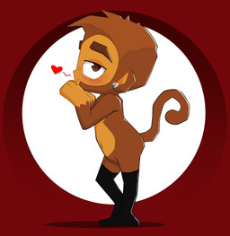 anthro clothing ear_piercing ear_ring legwear male piercing ring_piercing solo tail thigh_highs luxsimius bloons_td_battles_2 bloons_tower_defense ninja_kiwi agent_jericho haplorhine mammal monkey primate hi_res