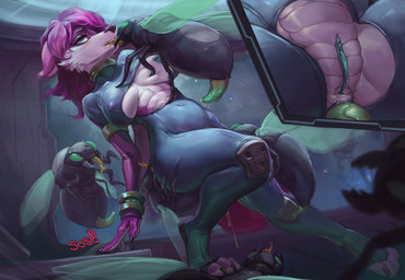 abs anthro anthro_on_feral anthro_penetrated anus areola athletic athletic_female bestiality bodily_fluids bodysuit breasts clitoral_hood clitoris clothed clothing duo erection female female_anthro female_on_feral female_penetrated feral feral_penetrating feral_penetrating_anthro fur genital_fluids genitals hair half-closed_eyes insect_wings insectophilia interspecies larger_anthro larger_female larger_penetrated male male/female male_feral male_penetrating male_penetrating_female narrowed_eyes nipples ovipositor ovipositor_in_ass ovipositor_penetration penetration questionable_consent scales sex size_difference skinsuit smaller_feral smaller_male tail teeth tight_clothing tongue tongue_out vulva wings ksaiden arthropod canid canine canis domestic_dog hybrid insect mammal reptile scalie digital_media_(artwork) hi_res
