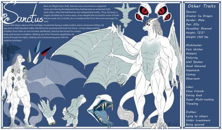 4_arms 4_eyes 4_wings anthro male membrane_(anatomy) membranous_wings multi_arm multi_eye multi_limb multi_wing solo tail text wings mythology sanctus dragon elemental_creature elemental_dragon ice_dragon mythological_creature mythological_scalie scalie english_text hi_res model_sheet