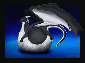 belly belly_on_ground big_belly black_body black_border bloated border claws feral gradient_background horn huge_belly hyper hyper_belly immobile inflation lying lying_on_self male membrane_(anatomy) membranous_wings multicolored_body on_front paw_on_belly paws simple_background solo spikes tail text two_tone_body wings lunhiss mythology dragon mythological_creature mythological_scalie scalie 2024 artist_name digital_drawing_(artwork) digital_media_(artwork) hi_res shaded widescreen