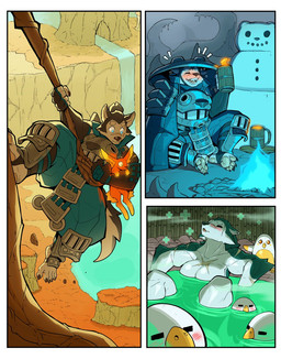 5_fingers 5_toes anthro armor bathing beverage biceps big_breasts biped black_nails blue_body blue_eyes blue_fire blue_fur blush border bracelet breastplate breasts bubble cleavage climbing clothed clothing colored_fire colored_nails cute_fangs drunk drunk_bubble eyes_closed fangs feet female feral fingerless_gloves fingers fire fur gloves handwear headgear headwear healing holding_beverage holding_character holding_object hot_spring humanoid_feet jewelry lounging multicolored_body multicolored_fur muscular muscular_anthro muscular_female nails nude open_mouth open_smile partially_submerged pauldron pawpads plantigrade rappelling rope samurai scar sheathed_weapon sitting smile snowman substance_intoxication teeth toes two_tone_body two_tone_fur warrior water white_body white_border white_fur ceehaz dog_knight_rpg safira_(ceehaz) canid canine canis domestic_dog husky mammal monster nordic_sled_dog spitz comic hi_res