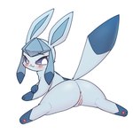 anus blue_body blue_eyes blush bodily_fluids butt female feral genital_fluids genitals looking_at_viewer lying pawpads paws pussy solo sploot spread_legs spreading vaginal_fluids park_horang nintendo pokemon eeveelution generation_4_pokemon glaceon pokemon_(species) 1:1 hi_res