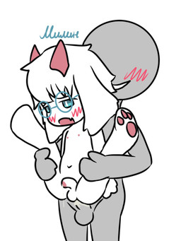 anal anal_orgasm anal_penetration anthro balls blue_eyes blush bodily_fluids cum cumshot duo ejaculation eyewear feet fur genital_fluids genitals glasses hands-free horn humanoid_genitalia humanoid_penis male nude open_mouth orgasm pawpads penetration penile penile_penetration penis penis_in_ass raised_leg spread_legs spreading white_body white_fur young milinkapro milingoat bovid caprine goat humanoid mammal 3:4 hi_res
