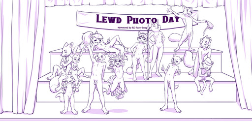 anthro balls banner biped breasts casual_nudity detailed_background ear_piercing ear_ring female female_anthro flaccid front_view genitals group jumping kneeling lying male male_anthro nipples nude nude_anthro nude_female nude_male on_back open_mouth penis piercing ring_piercing shadow sitting small_breasts smile stage stage_curtains standing tail text three-quarter_view vulva young young_anthro aogami aggretsuko beastars disney friendship_is_magic hasbro hellaverse helluva_boss illumination_entertainment my_little_pony nickelodeon nintendo odd_taxi robin_hood_(disney) rocko's_modern_life sanrio sing_(movie) star_fox zootopia haida_(aggretsuko) hajime_tanaka_(odd_taxi) jack_(beastars) judy_hopps krystal_(star_fox) loona_(helluva_boss) nick_wilde pinkie_pie_(mlp) porsha_crystal robin_hood rocko_rama shun_imai_(odd_taxi) american_red_fox arctic_wolf bird_dog canid canid_demon canine canis cougar demon domestic_dog equid equine european_rabbit felid feline felis fox horse hunting_dog hyena labrador lagomorph leporid macropod mammal marsupial mephitid oryctolagus rabbit red_fox retriever skunk spotted_hyena true_fox wallaby wolf 2022 absurd_res crossover digital_drawing_(artwork) digital_media_(artwork) english_text hi_res line_art monochrome purple_and_white shaded shaded_line_art