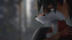 anthro black_hair black_nose blurred_background cheek_tuft clothed clothing facial_tuft fur hair hand_on_shoulder male orange_body orange_fur solo tuft white_body white_fur wounded yellow_eyes gold97fox rambo canid canine fox mammal red_fox true_fox 16:9 2021 3d_(artwork) absurd_res bust_portrait digital_media_(artwork) hi_res portrait source_filmmaker_(artwork) widescreen