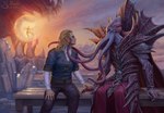 armor blonde_hair bone clothing duo eye_contact face_tentacles fondling hair hand_holding humanoid_pointy_ears long_hair looking_at_another magic male male/male pointy_ears sitting skull sky star starry_sky tentacles shade_of_stars baldur's_gate baldur's_gate_3 bioware dungeons_and_dragons electronic_arts hasbro larian_studios wizards_of_the_coast the_emperor_(baldur's_gate) humanoid mammal mind_flayer absurd_res hi_res