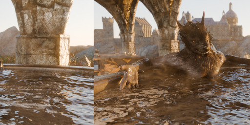 5_fingers anthro athletic athletic_anthro beckoning biceps black_body black_fur building fangs fingers first_person_view fog fur gesture glistening glistening_body hand_gesture hot_spring inviting leaning leaning_forward looking_at_viewer looking_pleasured male muscular muscular_anthro muscular_male nature nude outside partially_submerged pool reclining relaxing rock seductive smile snow solo steam teeth water wet wet_body wet_fur winter yellow_eyes aureuswolf bethesda_game_studios blender_cycles microsoft mythology skyrim the_elder_scrolls skyrim_werewolf canid canine canis mammal mythological_canine mythological_creature werecanid werecanine werecreature werewolf wolf 3d_(artwork) absurd_res blender_(artwork) digital_media_(artwork) hi_res long_image side_by_side_stereogram stereogram wide_image