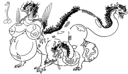 3_heads balls belly big_balls big_belly big_breasts big_penis breasts female genitals huge_balls huge_belly huge_breasts huge_penis hyper hyper_breasts hyper_pregnancy intersex long_neck multi_head penis penis_mouth pregnant sentient_penis mrblack_eye2 european_mythology greek_mythology mythology centaur dragon eastern_dragon equid equid_taur humanoid_taur mammal mammal_taur mythological_creature mythological_scalie scalie taur hi_res