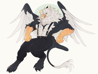 anthro big_wings digitigrade flirting flirting_with_viewer male muscular muscular_anthro muscular_male paws pecs sitting solo wings xsissa mythology accipitrid accipitriform avian bird eagle gryphon mythological_avian mythological_creature digital_drawing_(artwork) digital_media_(artwork) hi_res