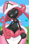 areola breasts female feral genitals nipples pink_areola pink_nipples pussy solo alexzozaya nintendo pokemon pokemon_go generation_7_pokemon humanoid legendary_pokemon pokemon_(species) tapu_lele 2:3 absurd_res hi_res