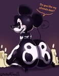 accessory anthro big_butt butt candle clothing costume female holidays huge_butt simple_background skeleton_costume solo tail text thick_thighs thedeathcrow05 day_of_the_dead disney minnie_mouse mammal mouse murid murine rodent english_text