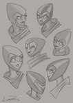 armor empty_eyes expressions eyebrows facial_markings female frown head_markings headgear helmet light markings narrowed_eyes no_irises no_pupils open_mouth scarf scowl smile squint surprise surprised_expression teeth lumen_fox ben_10 cartoon_network fan_character x-s_(lumen_fox) alien alien_humanoid humanoid kineceleran absurd_res digital_drawing_(artwork) digital_media_(artwork) expression_sheet hi_res lighting signature