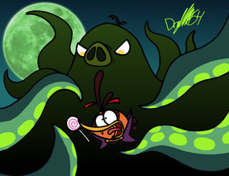 ambiguous_feral ambiguous_gender beak black_eyes blue_sky brown_body brown_feathers brown_markings candy cape cape_only clear_sky clothing dessert duo eyebrows fangs feathered_crest feathers feral floating_eyebrows food furrowed_brow head_crest holidays larger_ambiguous larger_feral limbless lollipop looking_at_another male male_feral markings midair moon mostly_nude mouthless multicolored_body multicolored_feathers open_beak open_mouth outside pink_tongue pupils purple_cape purple_clothing red_eyebrows scared size_difference sky smaller_feral smaller_male teeth tentacles tongue toothed_beak two_tone_body two_tone_feathers yellow_beak yellow_eyes yellow_pupils captainquack64 angry_birds halloween rovio_entertainment sega bubbles_(angry_birds) cephalopod coleoid domestic_pig hybrid mammal marine mollusk octopodiform octopus oriole_(bird) suid suine sus_(pig) vampire 2020 digital_drawing_(artwork) digital_media_(artwork) flat_colors hi_res signature