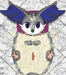 animal_genitalia animal_penis balls bath bathing blue_body blue_eyes blue_fur bodily_fluids canine_genitalia canine_penis collar collar_only cum cum_bath erection feral fur genital_fluids genitals grey_body grey_fur knot knotted_penis looking_at_viewer lying male nude on_back paws penis solo spa tail slysocx nintendo pokemon loki_tempus canid canine fennekin fox generation_6_pokemon mammal pokemon_(species)