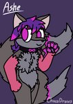 2_tails ambiguous_gender anthro collar fur grey_body grey_fur hair highlights_(coloring) infinity_symbol multi_tail multicolored_body multicolored_fur multicolored_hair multicolored_tail pink_body pink_eyes pink_fur pink_hair pink_highlights purple_hair solo symbol tail chocodraws_1273 ashe_infinity canid canine fox mammal hi_res