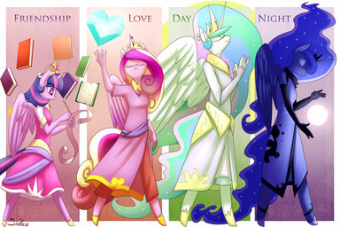 2013 <3 anthro anthrofied book crown dress elbow_gloves equine eyes_closed female friendship_is_magic gloves gold group hair horn horse magic moon multi-colored_hair my_little_pony necklace pony princess_cadance_(mlp) princess_celestia_(mlp) princess_luna_(mlp) purple_hair quill scroll siden sparkles twilight_sparkle_(mlp) winged_unicorn wings writing
Rating: Safe
Score: 19
User: 2DUK
Date: August 15, 2013