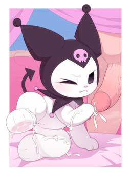 anthro anthro_focus blush bodily_fluids chibi cum cum_on_hand detailed_background duo faceless_character faceless_male female female_focus female_on_human genital_fluids genitals human_on_anthro interspecies larger_human larger_male loli male male/female male_on_anthro one_eye_closed penis pink_nose size_difference smaller_anthro smaller_female solo_focus spade_tail tail vein vulva young young_anthro young_female kekitopu onegai_my_melody sanrio kuromi demon human lagomorph leporid mammal rabbit 2022 absurd_res digital_media_(artwork) hi_res