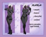 anthro black_body black_fur breasts butt female fur hair nipples nude pink_hair solo text nastynatalie nara_(nastynatalie) lagomorph leporid mammal rabbit 2017 5:4 english_text model_sheet