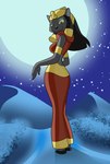 :3 anthro breasts clothed clothing desert female flats_(shoes) footwear full_moon fully_clothed looking_at_viewer looking_back moon shoes solo star atomictiki disney disney's_aladdin mirage_(disney) domestic_cat felid feline felis mammal