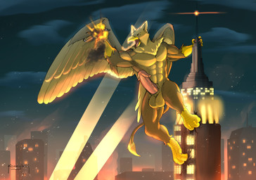 5_fingers abs aircraft anthro balls beak biceps biped brown_body brown_fur building building_destruction city city_background cityscape claws crush destruction erection explosion feathered_wings feathers feet finger_claws fingers fur genitals helicopter house humanoid_genitalia macro macro_anthro macro_male male muscular muscular_anthro muscular_male night nude open_mouth outside paws pecs penis rampage sky solo tail toe_claws toes vehicle vehicle_destruction wings kemmyfolf mythology carpo avian gryphon mythological_avian mythological_creature hi_res