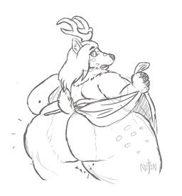 anthro antlers back_rolls big_butt bottom_heavy butt butt_focus clenched_teeth clothed clothing clothing_lift femboy fur horn huge_butt looking_at_viewer looking_back looking_back_at_viewer male markings medium_hair nervous obese obese_anthro obese_male overweight overweight_anthro overweight_male presenting presenting_hindquarters rear_view scut_tail short_tail simple_background solo spots spotted_body spotted_butt spotted_face tail teeth thick_thighs white_background wide_hips noctoon max_(wackywalrus270) deer mammal new_world_deer white-tailed_deer 2017 digital_drawing_(artwork) digital_media_(artwork) hi_res portrait signature sketch three-quarter_portrait